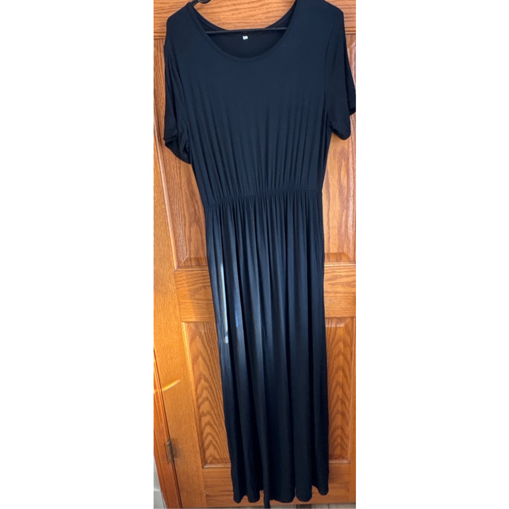 Women's Unbranded Black Short Sleeve Maxi Dress Size L